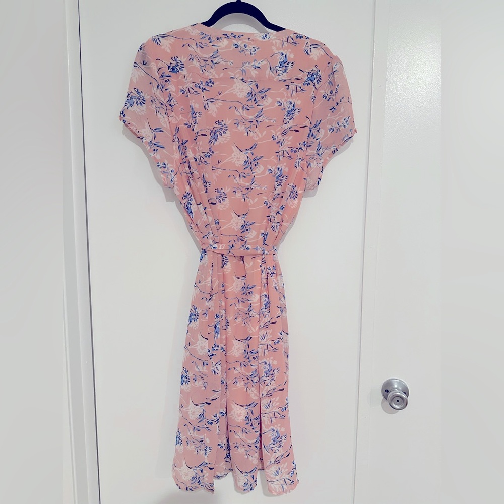 Robert Louis 3X Plus,🌸Pink & Blue Floral Dress 100% polyester w/Double lining - Picture 4 of 10